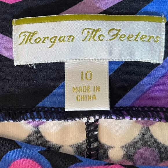 Jersey, Stretch, Bodycon, Geometric, Colorful, 70s Inspired Dress, Size 10 - Picture 8 of 15